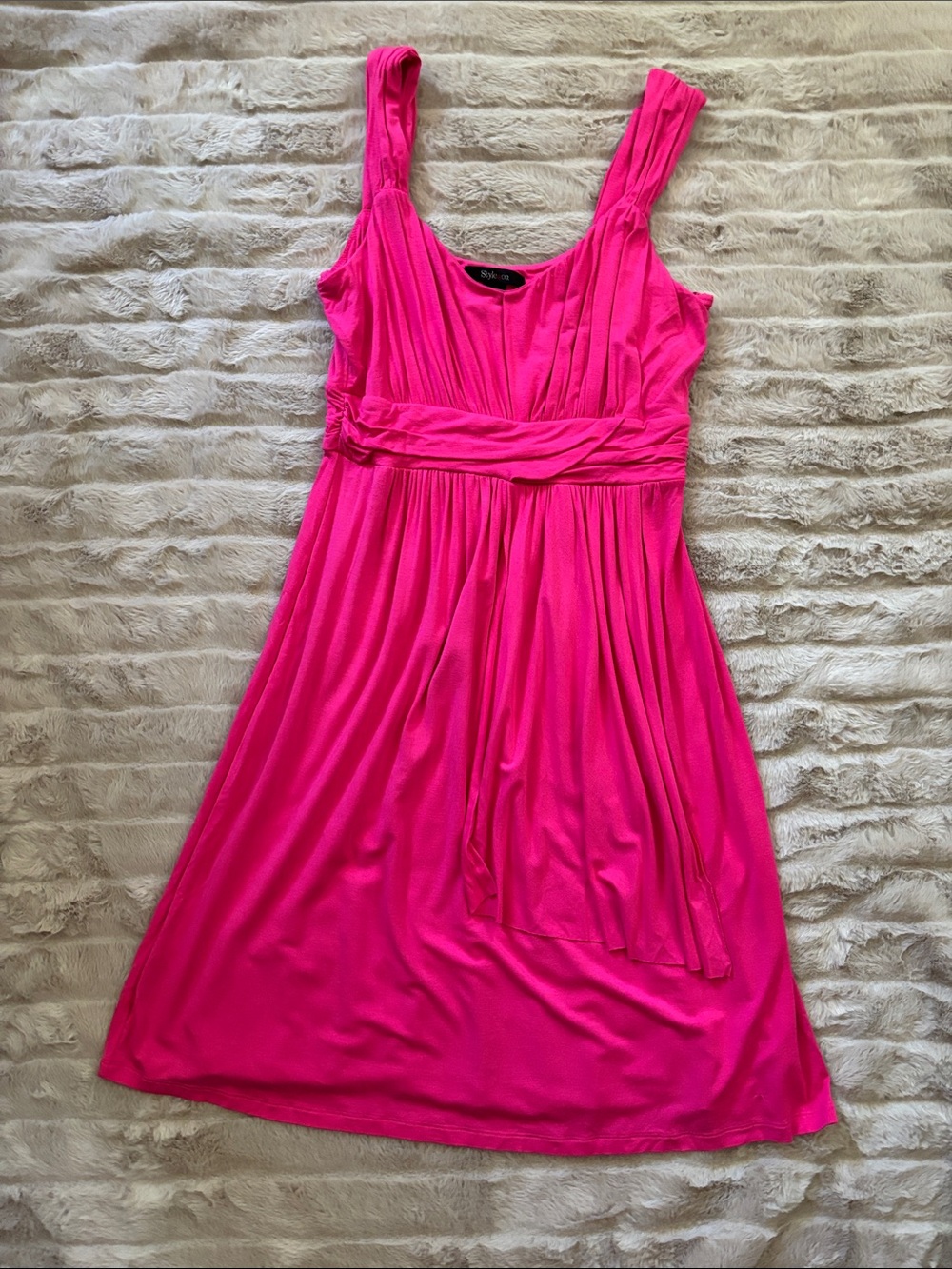 Style & Co. Hot Pink Sleeveless Midi Dress